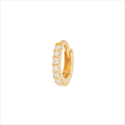 Creole piercing diamonds medium yellow gold white diamonds 18k recycled gold aupiho jewellery