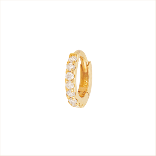 piercing créole or jaune et diamants blancs or recyclé 18 carats éternelle aupiho joaillerie
