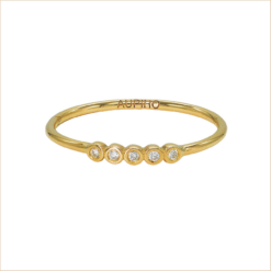 Fine gold and diamonds ring engagement ring 18k recycled gold aupiho jewellery