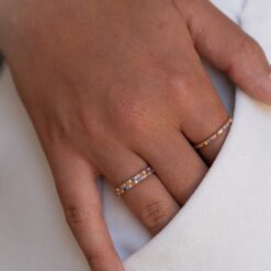 fine gold ring and multicoloured sapphires 18 carat recycled gold rainbow aupiho jewelry