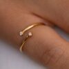 bague phalange or jaune et diamants blancs or recyclé 18 carats glam aupiho joaillerie