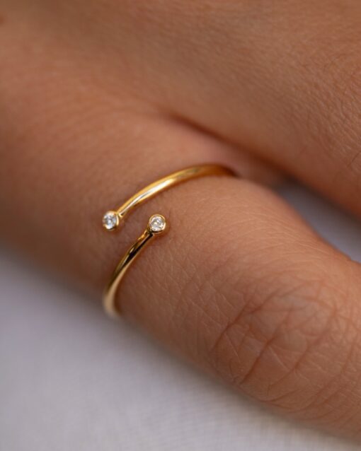 bague phalange or jaune et diamants blancs or recyclé 18 carats glam aupiho joaillerie
