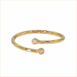 Gold and diamond fine ring yellow gold and white diamonds 18k recycled gold glam aupiho jewellery
