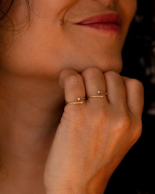 bague glam orteil petit doigt T'M diamant or jaune 18 carats aupiho joaillerie