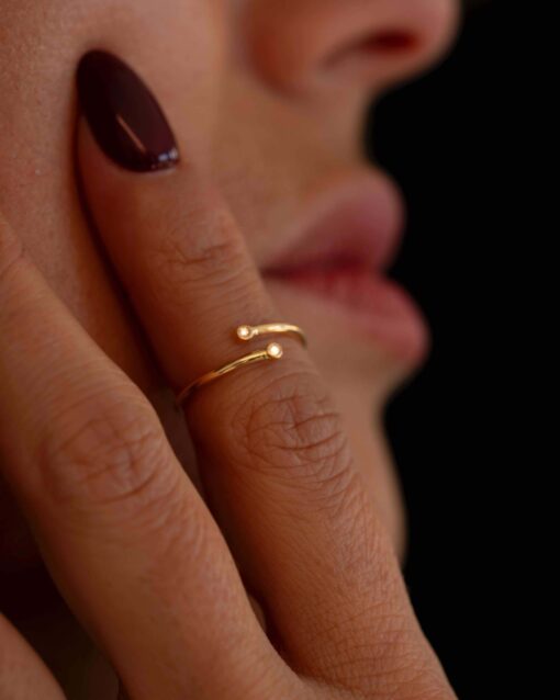 fine phalange ring yellow gold and white diamonds 18 carat recycled gold glam aupiho jewellery
