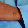 bracelet coeur or jaune et diamant or recyclé 18 carats coeur aupiho joaillerie