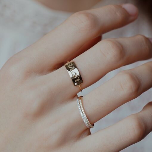 rings yellow gold white diamonds wedding engagement aupiho jewelry