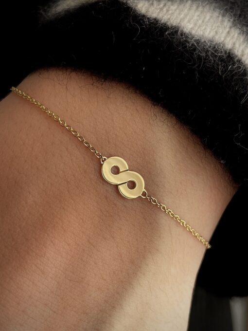 bracelet infini en or jaune 18 carats Aria chaîne tout or aupiho joaillerie