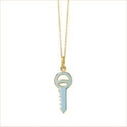 key pendant yellow gold lacquered recycled gold 18 carats colours aupiho jewelry
