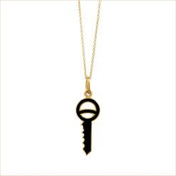 key pendant yellow gold lacquered recycled gold 18 carats colours aupiho jewelry