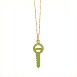 key pendant yellow gold lacquered recycled gold 18 carats colours aupiho jewelry