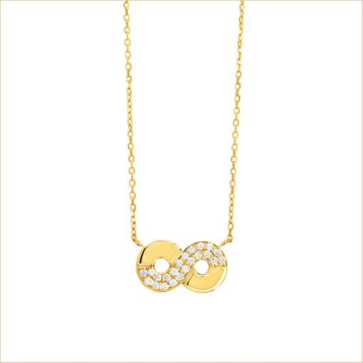 collier infini or jaune et diamants blancs or recyclé 18 carats aria aupiho joaillerie
