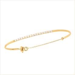 Bangle gold and diamonds bracelet full band recycled gold 18k white diamonds aupiho jewellery