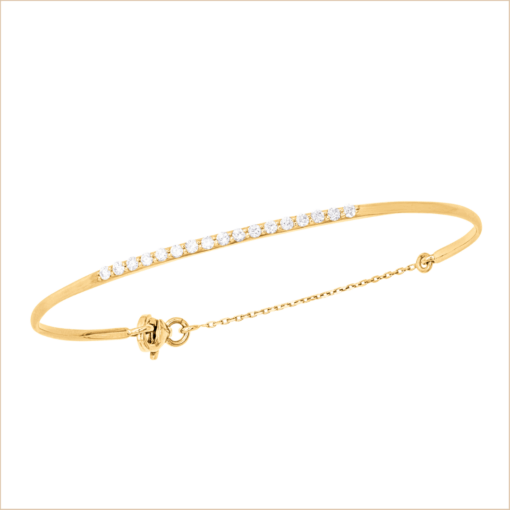 bracelet jonc or et diamants or 18 carats recyclé diamants blancs pavé aupiho joaillerie