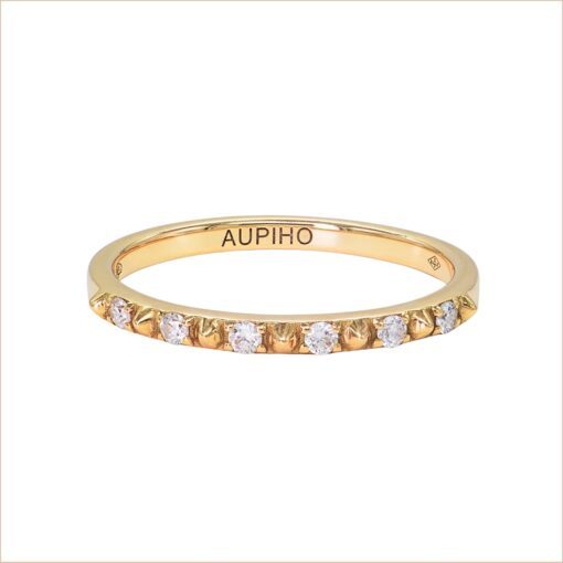 bague rock me en or et diamants or jaune et diamants blancs or 18 carats recyclé pointe en or aupiho joaillerie
