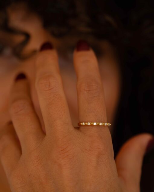 bague rock me diamants blancs or jaune 18 carats recyclé aupiho joaillerie