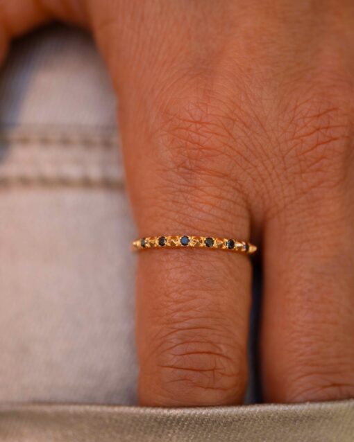 bague rock me diamants blancs or rose 18 carats recyclé aupiho joaillerie