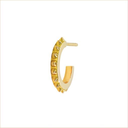 boucle d'oreille rock pointes or jaune 18 carats recyclé aupiho joaillerie