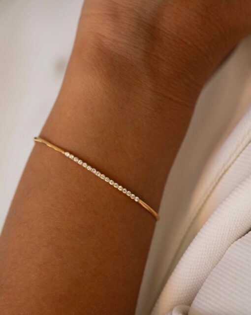 jonc glam diamants or jaune 18 carats recyclé aupiho joaillerie