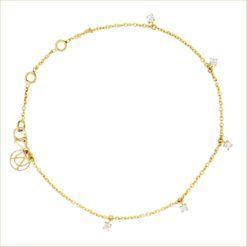 Diamond tassel bracelet yellow gold and white diamond 18k recycled gold aupiho jewelry