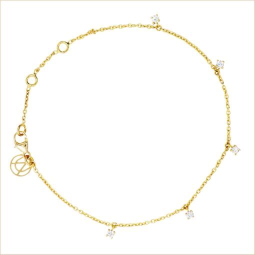 Diamond tassel bracelet yellow gold and white diamond 18k recycled gold aupiho jewelry