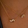 collier infini aria or jaune 18 carats diamants aupiho joaillerie