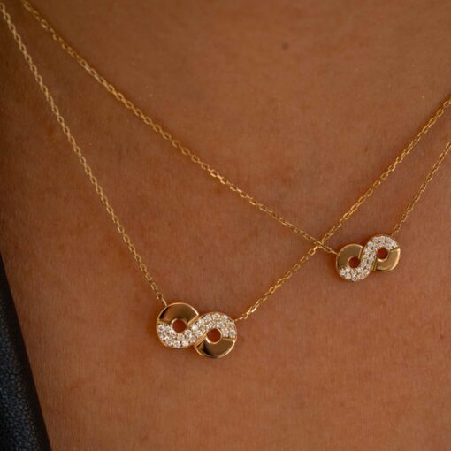 collier infini aria or jaune 18 carats diamants aupiho joaillerie