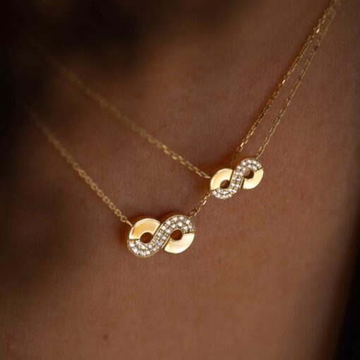 collier infini aria or jaune 18 carats diamants aupiho joaillerie