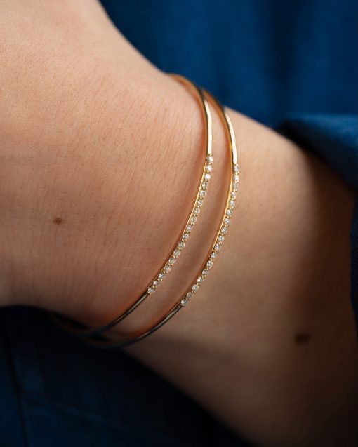 jonc or et diamants glam or jaune aupiho joaillerie