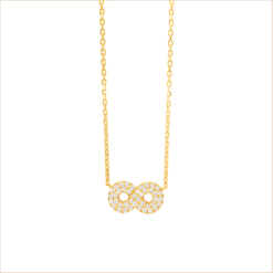 Collier infini pavé diamants or jaune et diamants blancs or recyclé 18 carats aria aupiho joaillerie