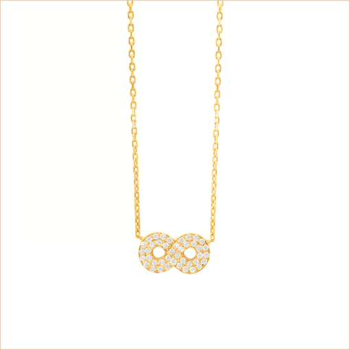 Collier infini pavé diamants or jaune et diamants blancs or recyclé 18 carats aria aupiho joaillerie