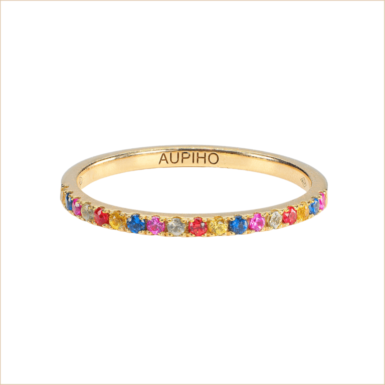 Bague Arc-en-Ciel Saphirs – Un Bijou éclatant aux Couleurs de l’Espoir