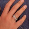 bague fiançailles mariage or blanc diamants blancs or recyclé 18 carats toi et moi aupiho joaillerie