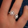 bague fiançailles mariage or blanc diamants blancs or recyclé 18 carats toi et moi aupiho joaillerie