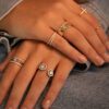 bague fiançailles mariage or blanc diamants blancs or recyclé 18 carats toi et moi aupiho joaillerie