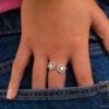 bague fiançailles mariage or blanc diamants blancs or recyclé 18 carats toi et moi aupiho joaillerie