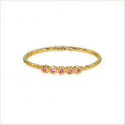 bague fine or et saphirs roses ines aupiho joaillerie