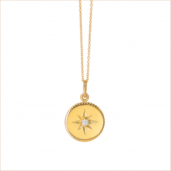 collier médaille or et diamant 10 mm étoile joy aupiho joaillerie