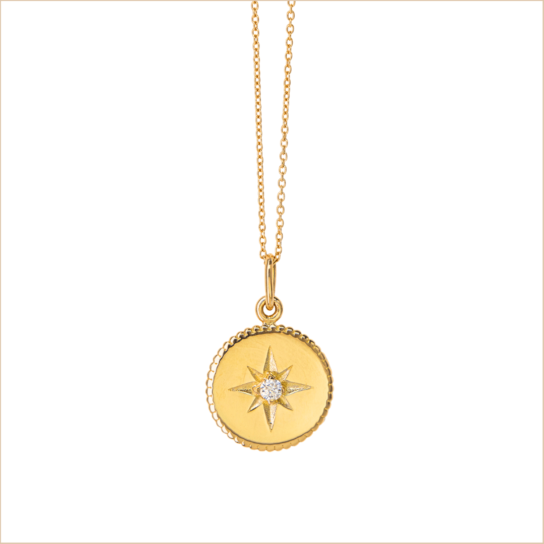 Joy diamond medal – Yellow Gold, taille-piercing-m