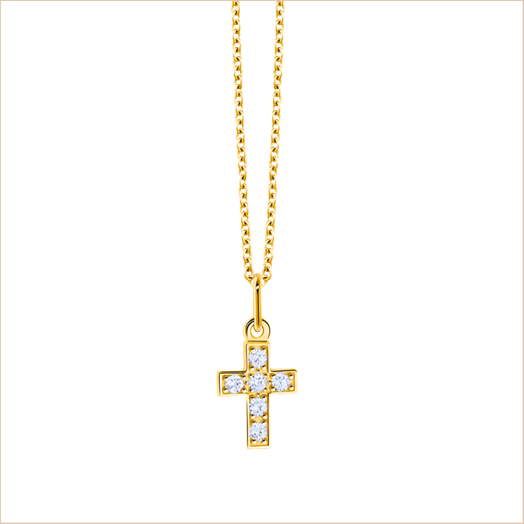 Collier croix diamants Eugénie