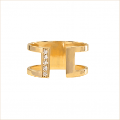 bague large or jaune diamants blancs Anna aupiho joaillerie