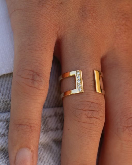 large gold and diamond ring anna aupiho joaillerie