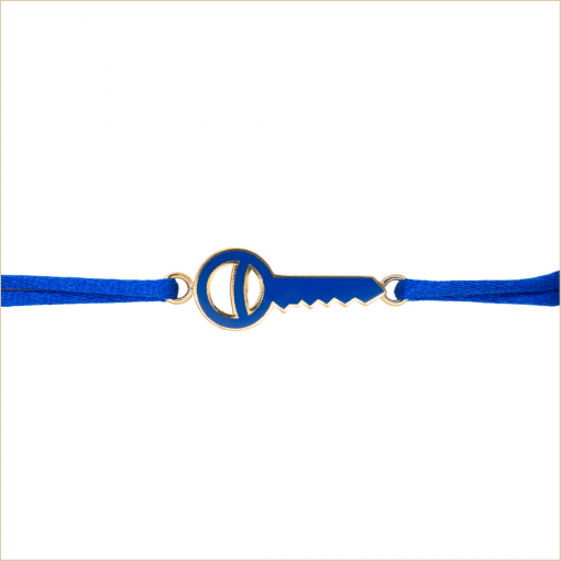 bracelet cordon clé laque bleu or jaune colors aupiho joaillerie