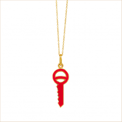 pendant key red yellow gold aupiho joaillerie