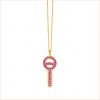collier clé saphirs roses or jaune sésame aupiho joaillerie